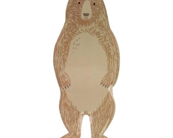 クマの形をしたパーティープレート - 動物の紙皿、シロクマの
