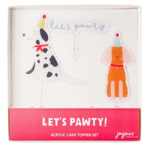 Let&#39;s Pawty Acrylic Cake Topper Set