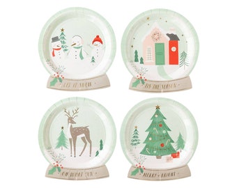 Snow Fun Snow Globe Shaped Plate