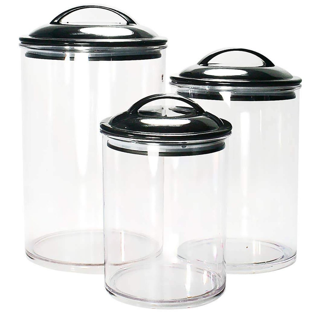 Black Acrylic Canister Set Etsy