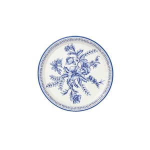 French Toile Floral Small Paper Plates Set