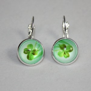 Shamrock Earrings   Four Leaf Clover Earrings  St Patrick's Day Earrings