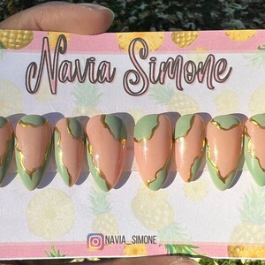Sage Green Trendy Nails Press on, Short Almond Press on Nails Almond, Press on Nails Long with Sage Nails Art Design, 10pc Nail Set