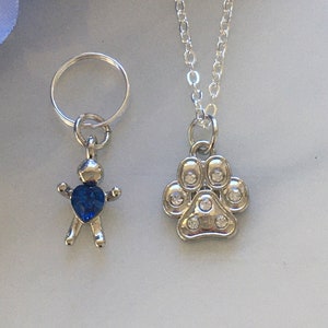 Pet collar Charm, matching pet owner, person charm, pet lover charm, dog lover gift, pet lover gift, matching dog, matching cat, paw print