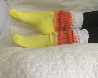 halloween lounge socks dog lover pet lover marching pet owner candy corn tie dye dog halloween socks Candy Corn Socks scrunch socks