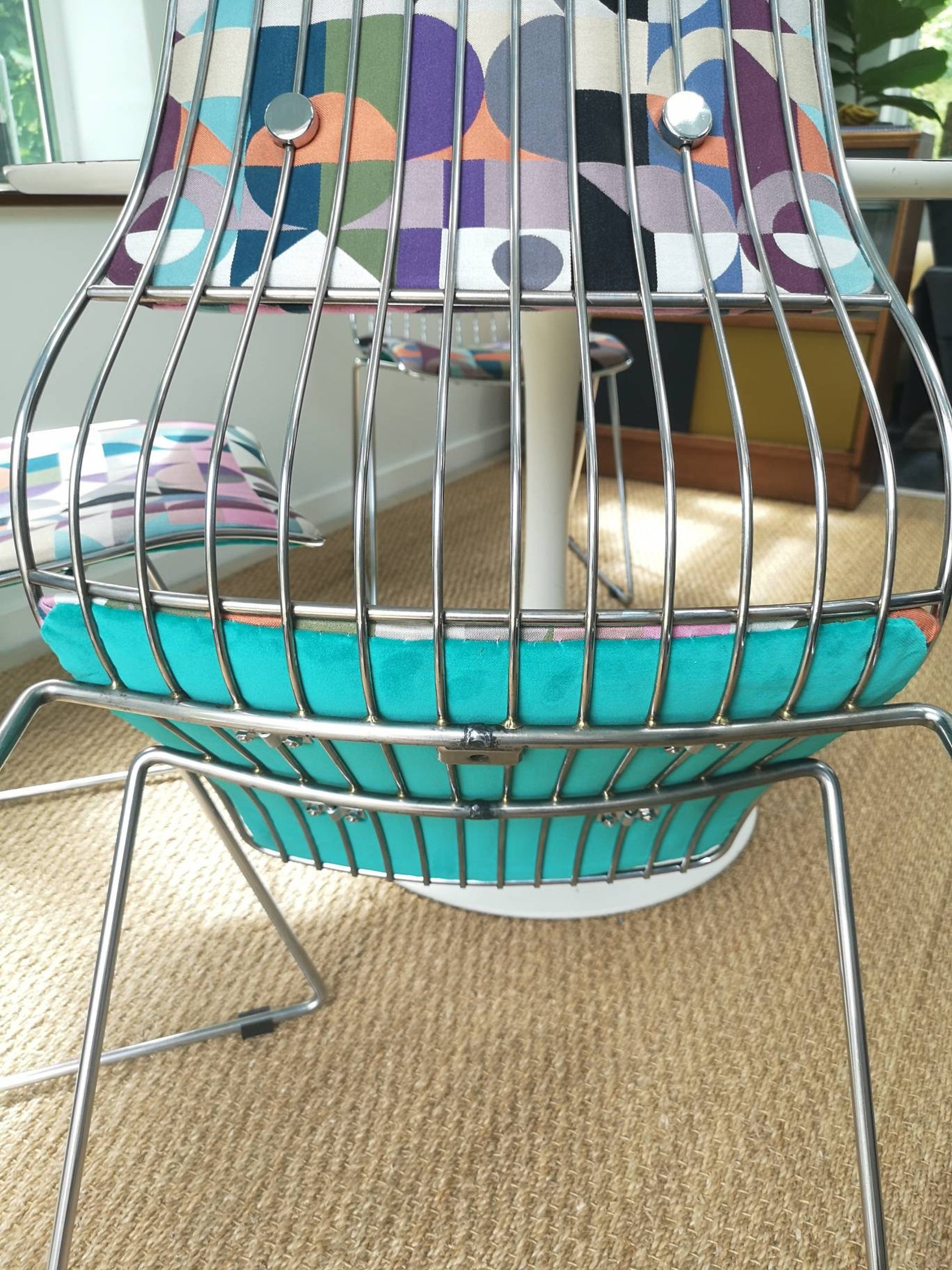 Mid Century Solid Chrome Wire Chairs by Rudi Verelst for Etsy