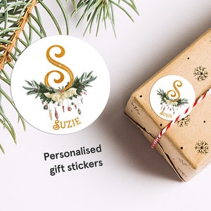 Personalised Christmas Present stickers, christmas lettering, santa, Stickers, Gift, Labels, Christmas stickers