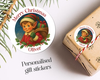 Personalised Christmas Present stickers, christmas lettering, santa, Stickers, Gift, Labels, Christmas stickers