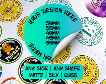 Custom personalised business logo, circular, circle, round, rectangle, square stickers or custom writing. Business labels, Postage labels