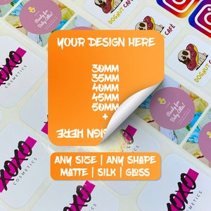 Custom personalised business logo, Square, Rectangular, Rectangle, circle, round, stickers or custom writing. Business, Postage labels image 1
