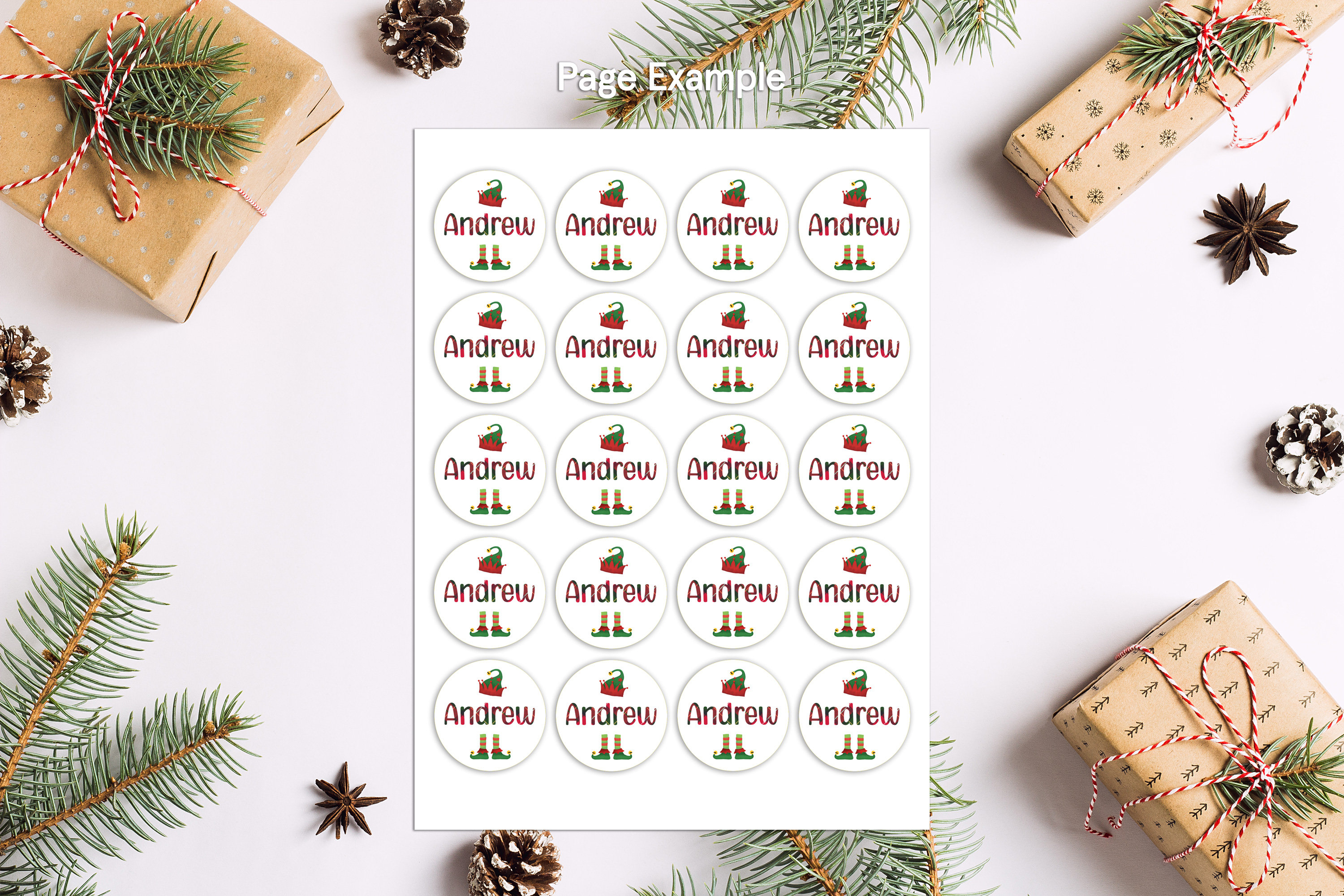 Personalised Elf Christmas Present stickers, christmas lettering, santa, Stickers, Gift, Labels, Christmas stickers