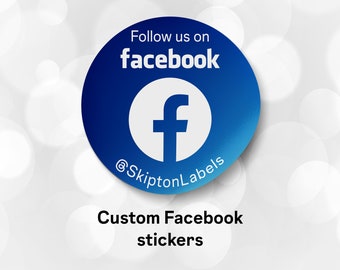 Custom Facebook Stickers, social stickers, circular, circle, round, rectangle, square stickers or custom writing, Postage labels