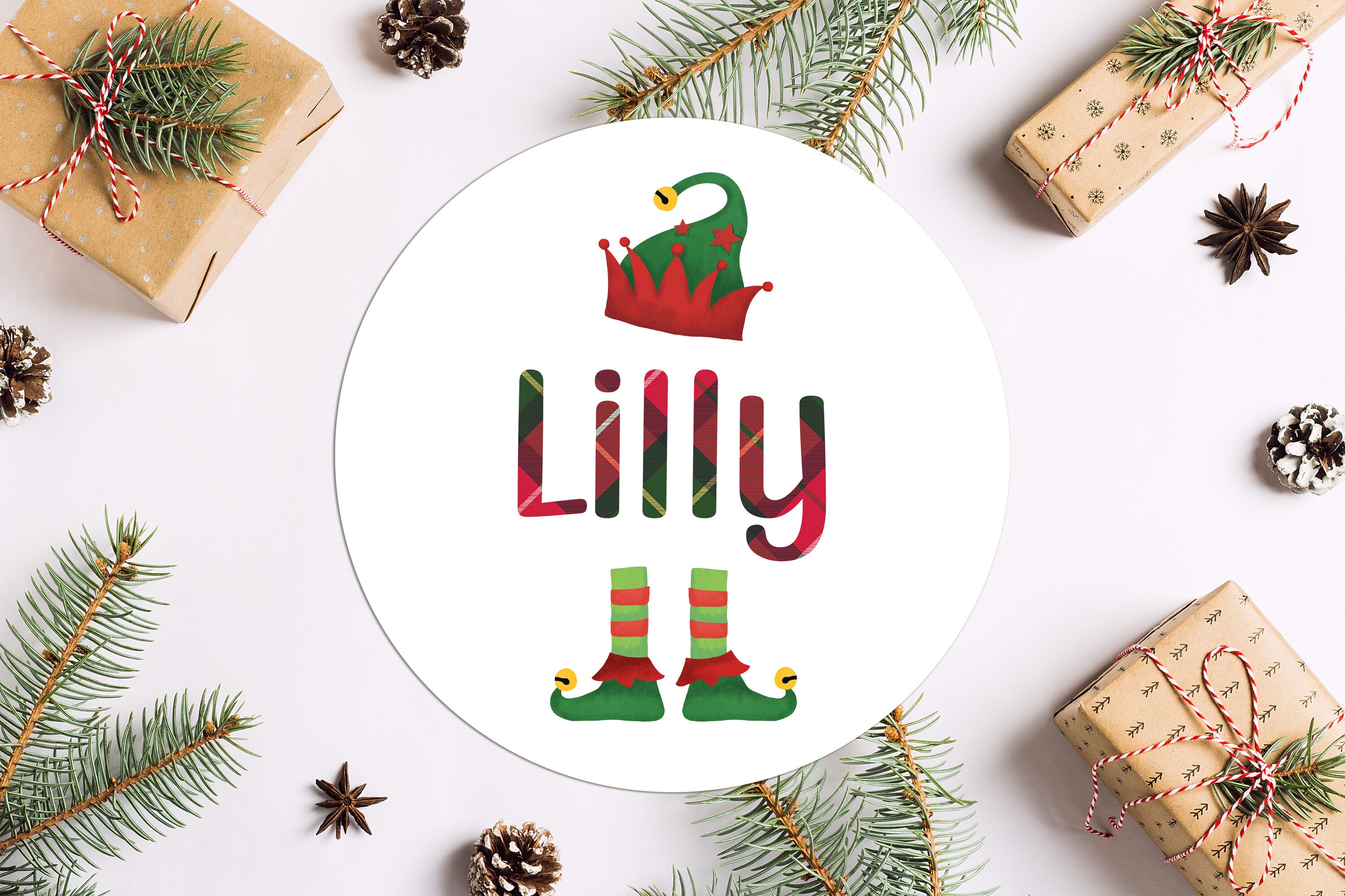 Personalised Elf Christmas Present stickers, christmas lettering, santa, Stickers, Gift, Labels, Christmas stickers
