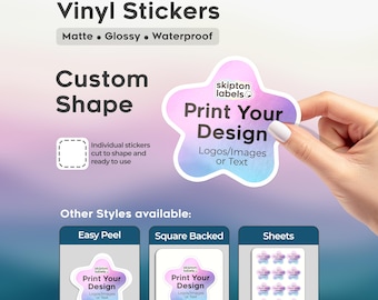 Custom Die Cut Vinyl Stickers, Waterproof stickers, Matte/Glossy Finish, Print Your Design