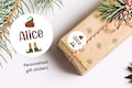 Personalised Elf Christmas Present stickers, christmas lettering, santa, Stickers, Gift, Labels, Christmas stickers