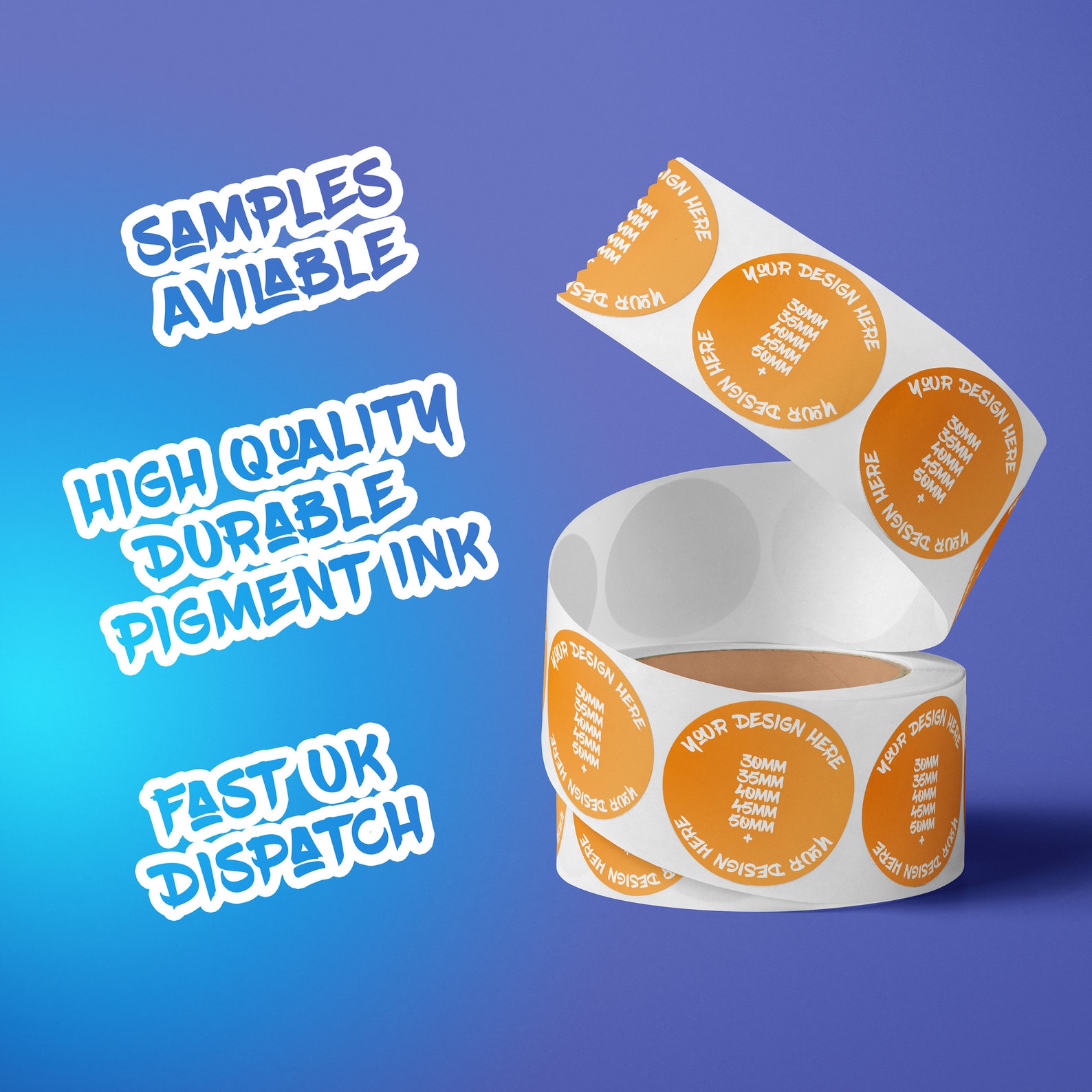 Custom sticker rolls logo stickers circular circle round Etsy