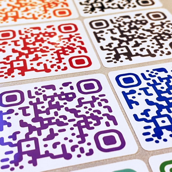 QR Code stickers, on high quality glossy paper