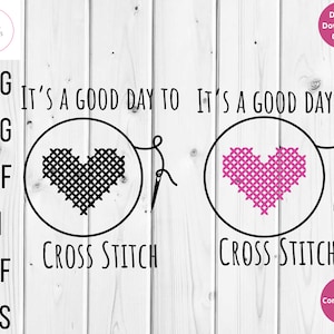 Heart Cross Stitch SVG: Embroidery Clipart, Yarn Craft (Digital Download)