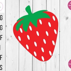 Fraise Svg, Svg de fruits, fraise Clipart, Svg de fruits fraise, fraise couper fichier, vecteur de fraise, téléchargement immédiat, fichiers Cricut