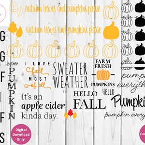 Fall Svg, Fall Svg Bundle, Autumn Svg, Fall Sign Svg, Fall Shirt Svg, Pumpkin Svg, Hello Fall Svg, Thanksgiving Svg, Fall Tee Svg for Cricut