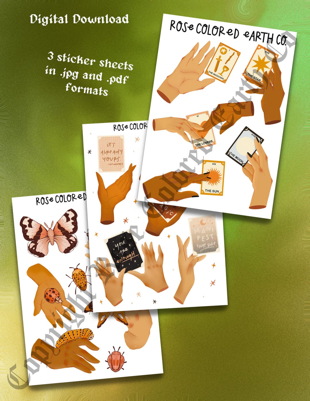 Printable Hand Sticker Sheets | Digital Downloads - Etsy