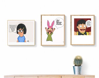 Tina Beltcher bobs burgers funny quote linoprint card