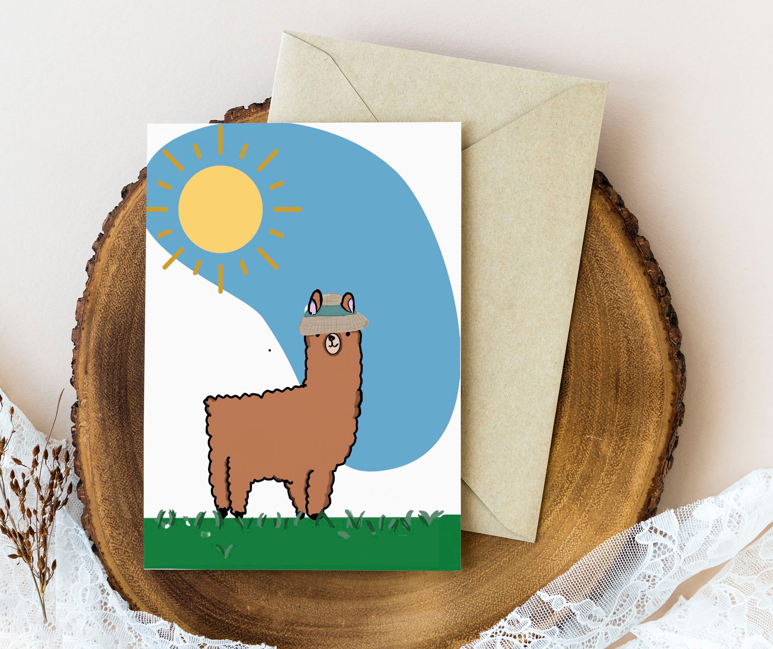 Sommer Alpaka Karte & Print süße Lama Alpaka Karte für Lama | Etsy