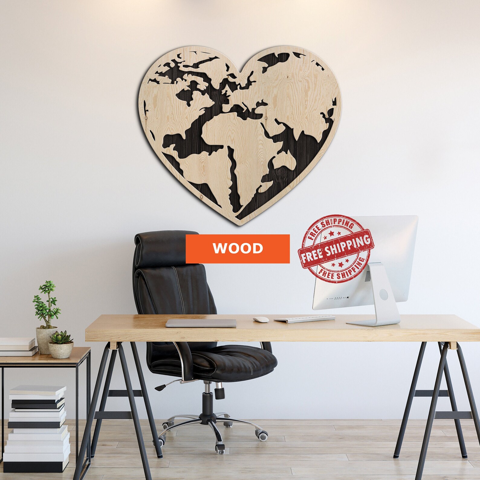 Wood heart wall decor Heart wood art Wooden heart wall Etsy