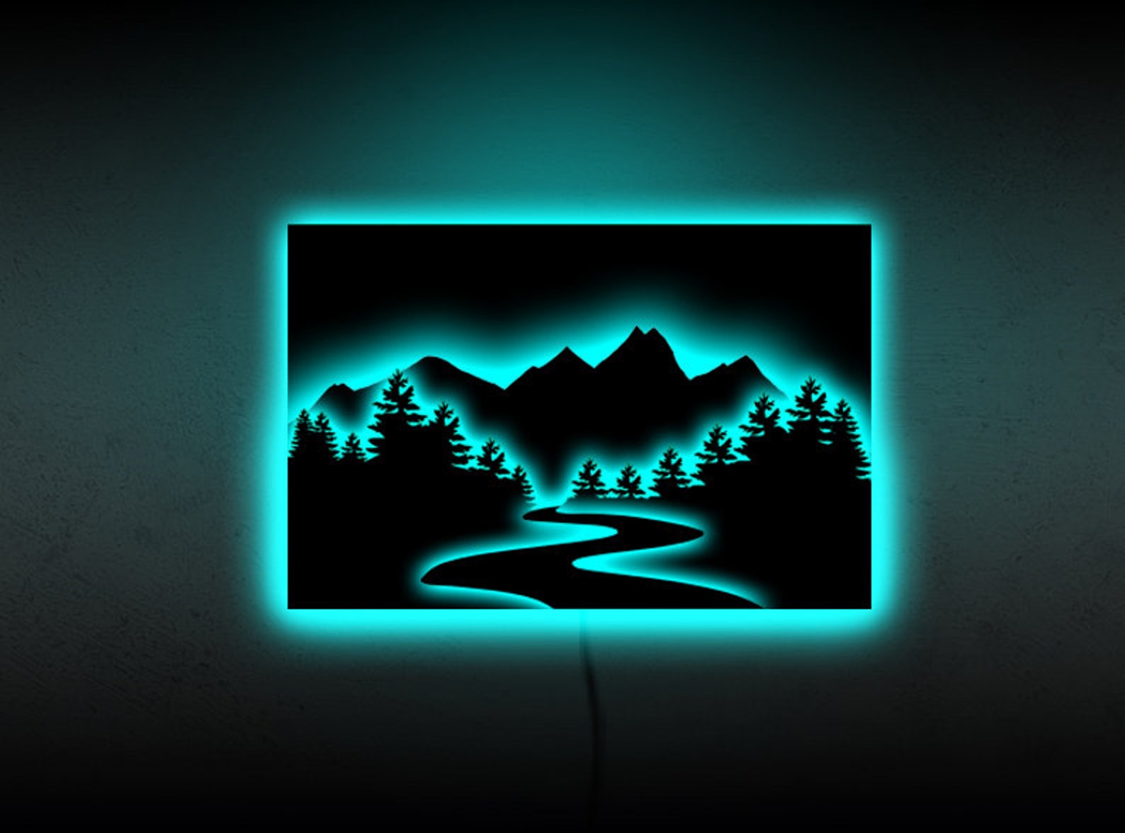 Mountain Wall Art Light Up Mountain Wall Art Led Mountain Etsy