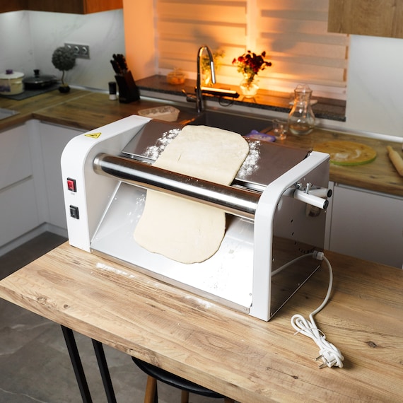 DKN Máquina de rodillo de masa de pizza de 19 pulgadas con manivela de  mano, máquina de pasta, laminadora de masa con rodillos antiadherentes con