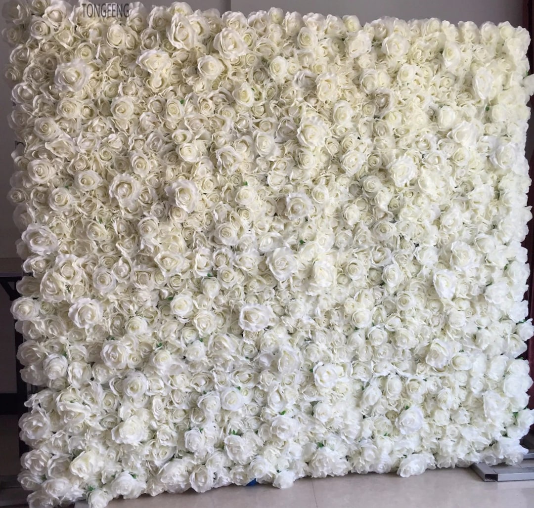Pure White Flower Wall,artificial Flower Panel,floral Wall Decor