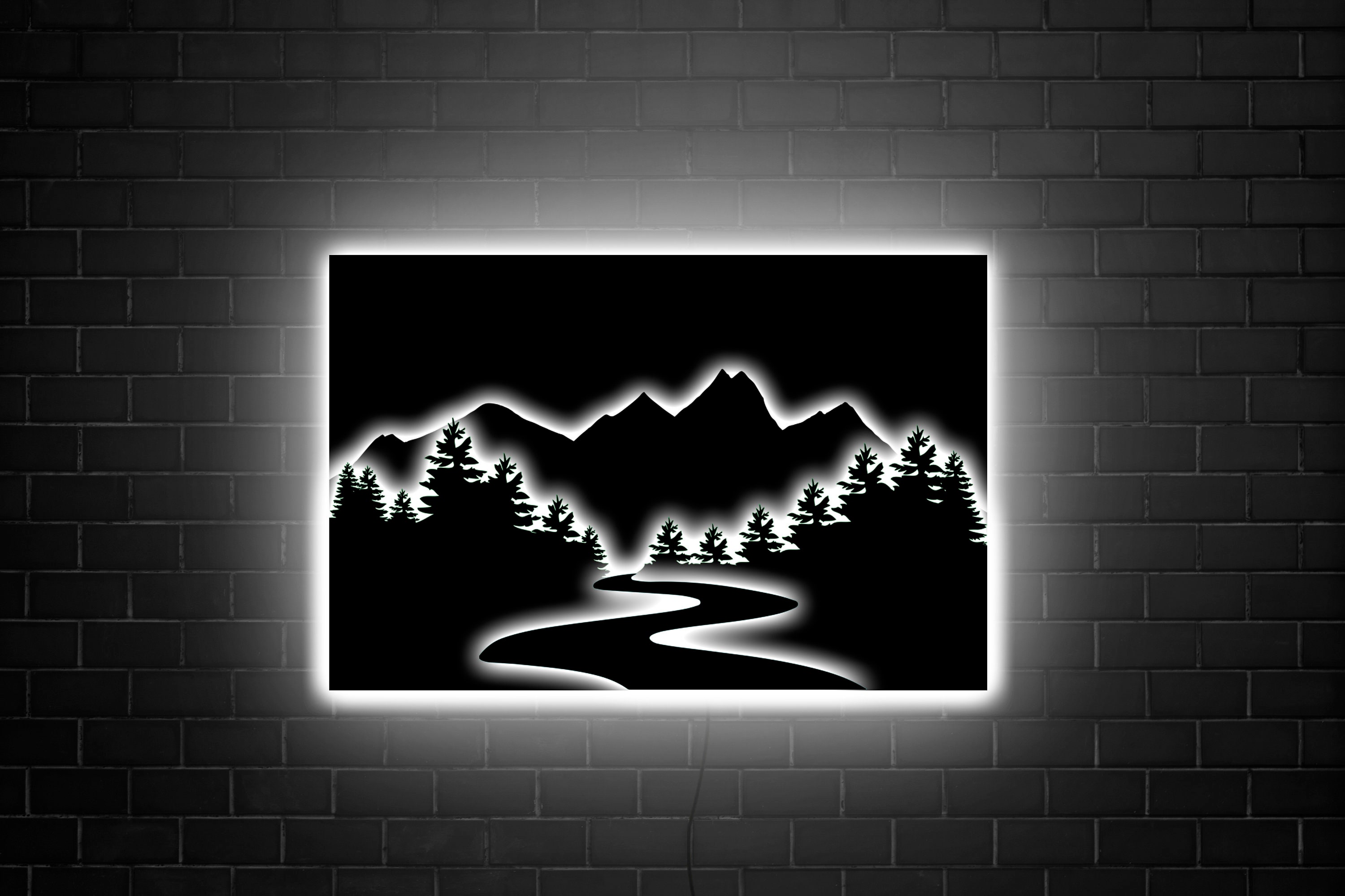 Mountain Wall Art Light Up Mountain Wall Art Led Mountain Etsy