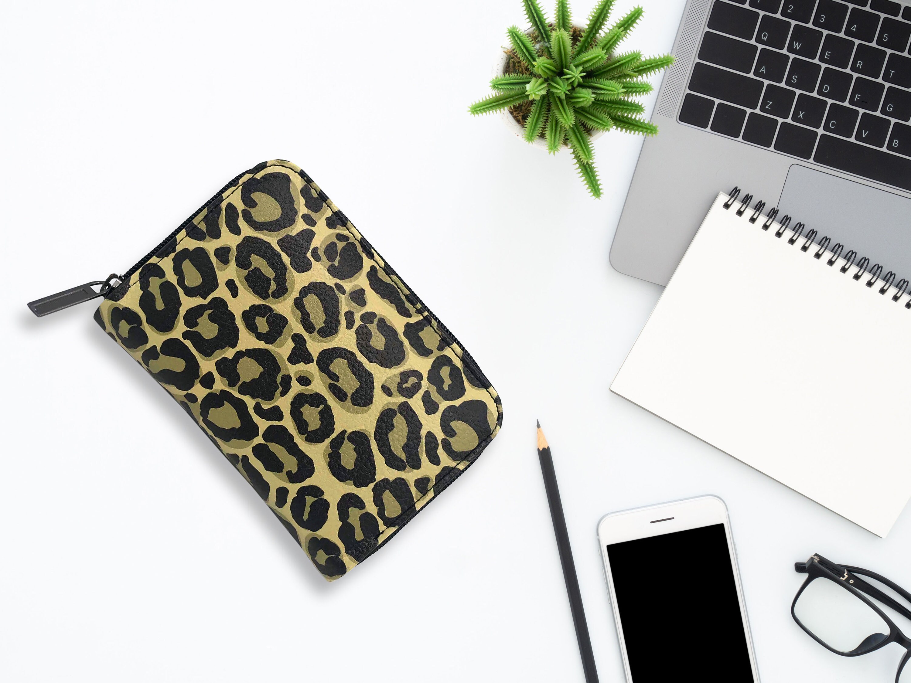 Leopard Print Wallet Leather Leopard Wallet Leopard Print Etsy