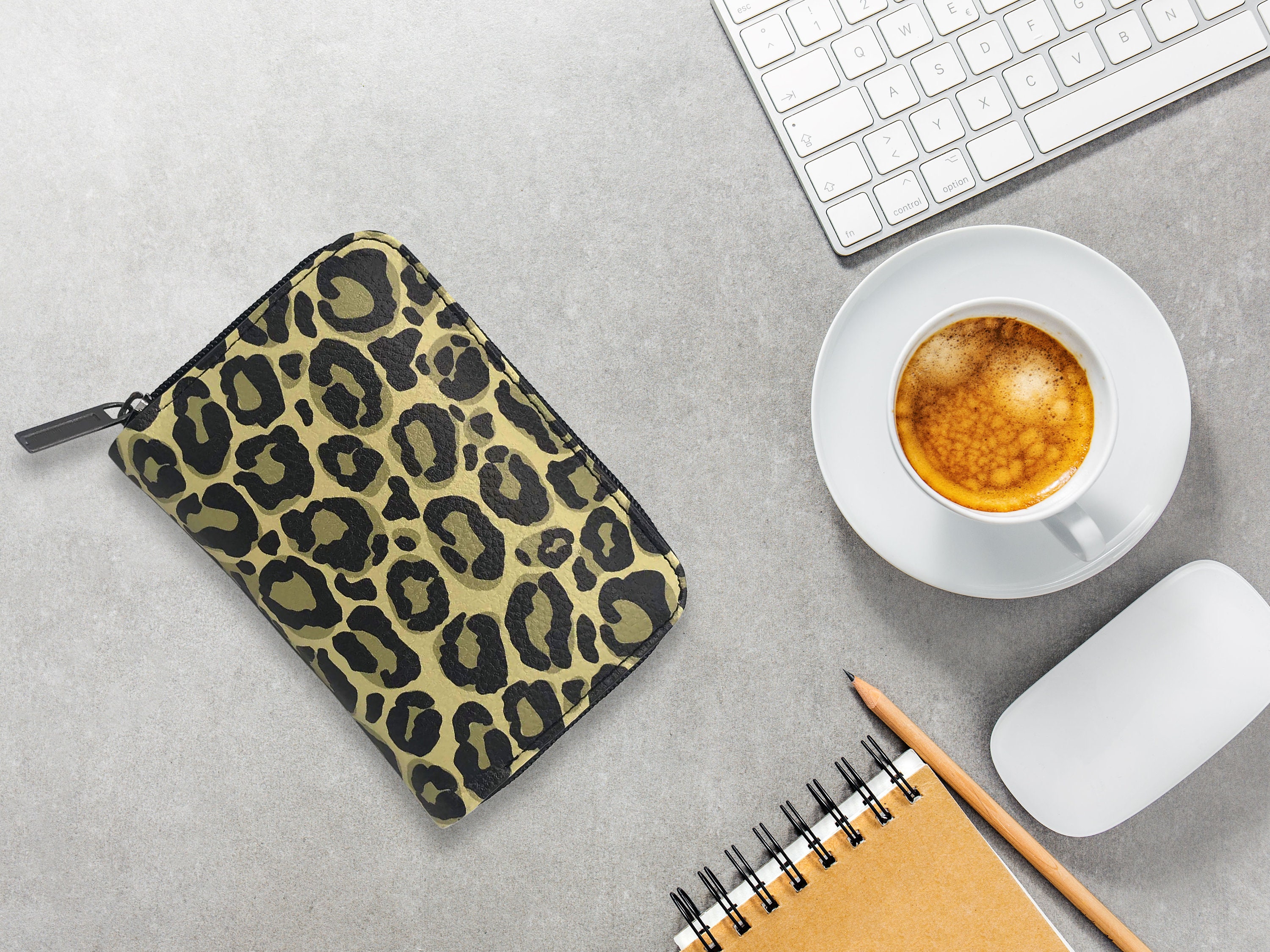 Leopard Print Wallet Leather Leopard Wallet Leopard Print Etsy