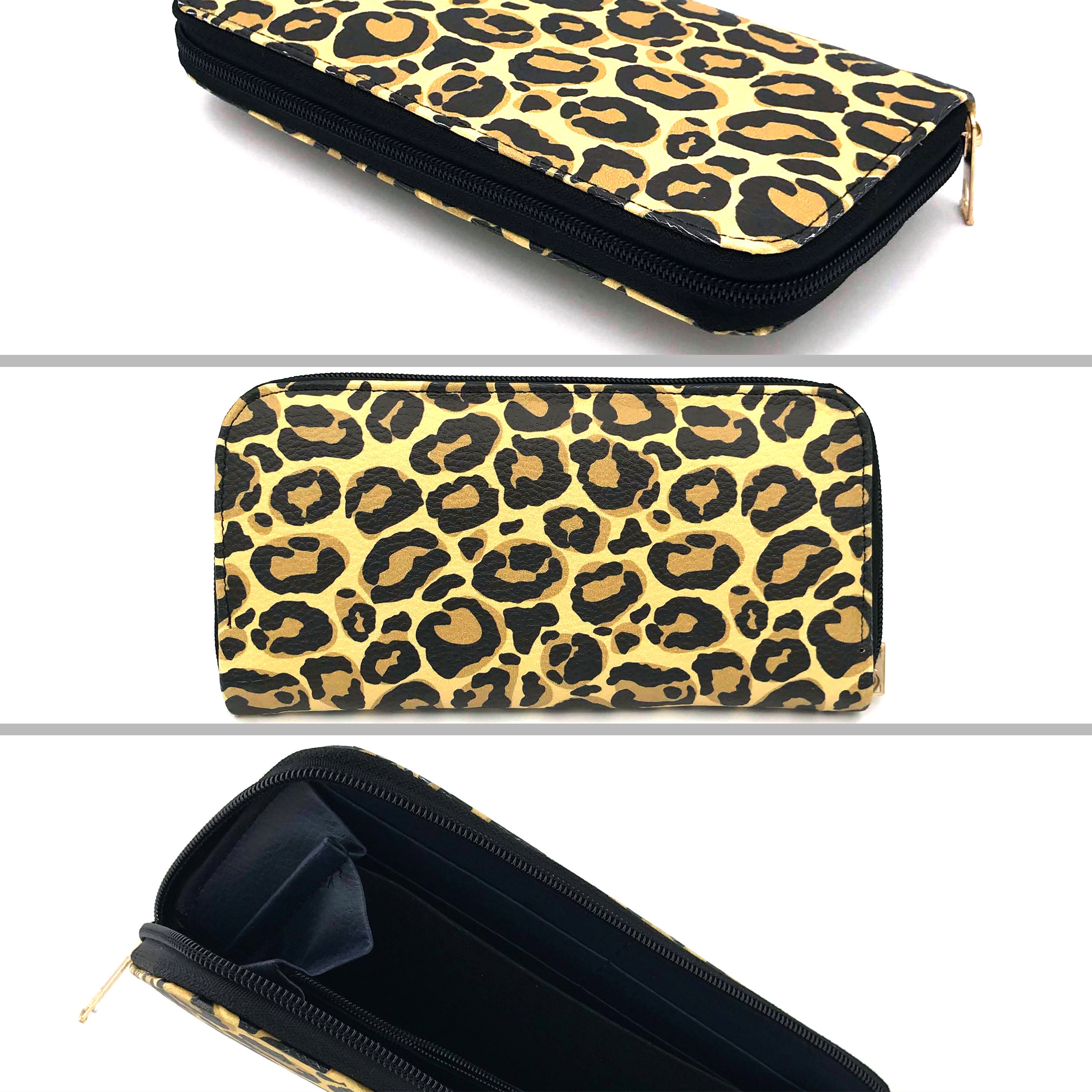 Leopard Print Wallet Leather Leopard Wallet Leopard Print Etsy