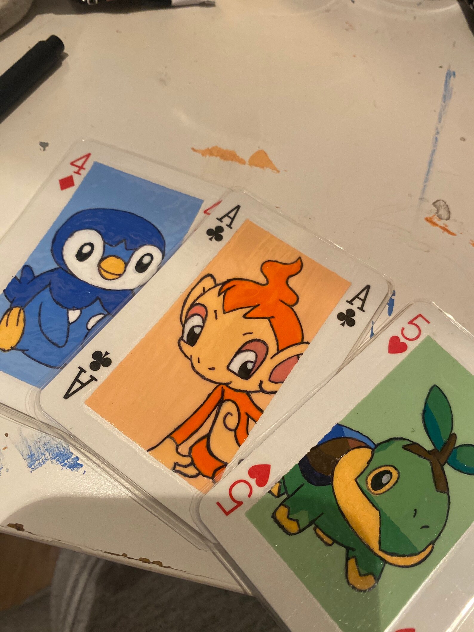 Painted Playing Cards Etsy