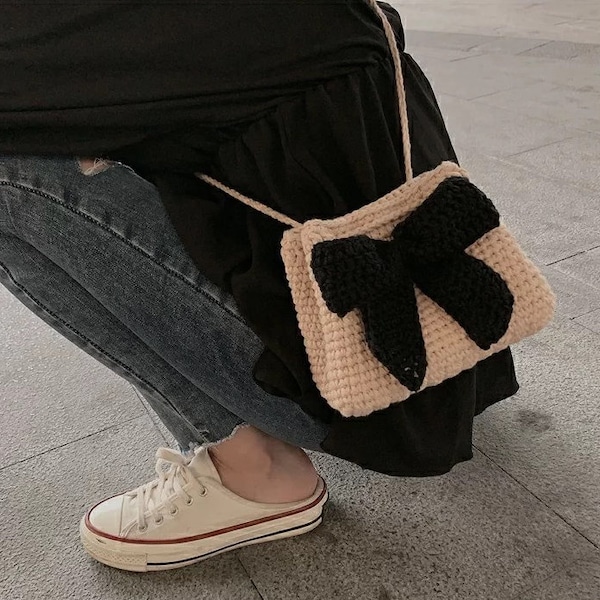 Modèle de crochet, sac à main, sac, sac à main, sac à nœud, sac à bandoulière