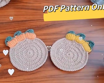 Coaster Crochet Pattern, Pumpkin, Halloween Coaster Pattern !PDF ONLY!