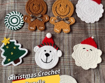 Christmas Bundle Crochet Coaster x6 Patterns - Six PDF Patterns