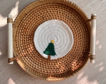 Christmas Tree Crochet Coaster Pattern - PDF Pattern Only