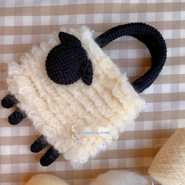 Crochet Pattern, Sheep crochet Handbag, Crochet Bag, crochet Purse, Sheep Bag, Shoulder bag