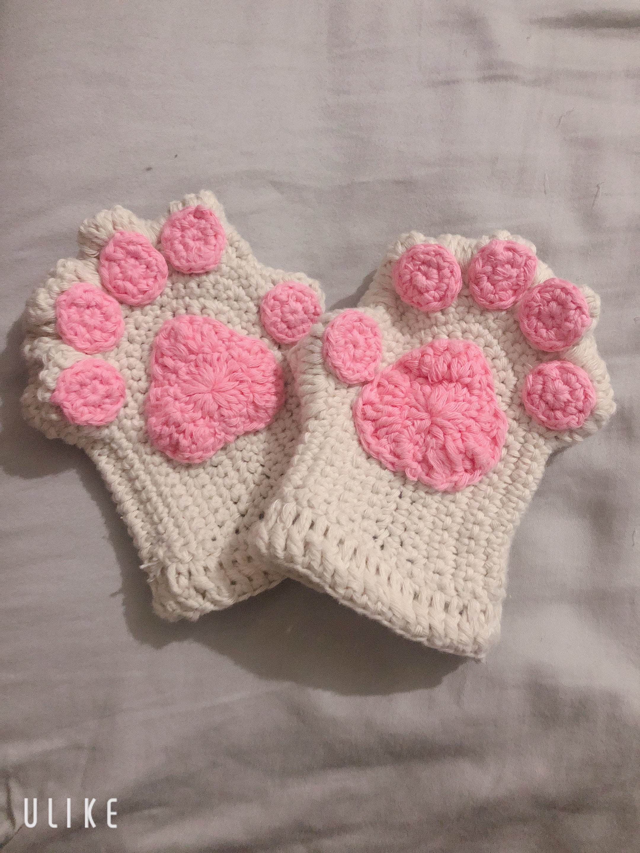 Crochet Pattern Paw Print Fingerless Glove Kitten Mitten Etsy