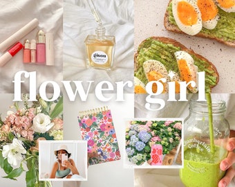 3 LIGHTROOM MOBILE PRESETS: Flower Girl, Aesthetic and Bright Presets, Summer Presets