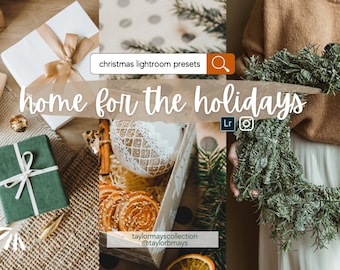 5 Lightroom Presets CHRISTMAS, Mobile Lightroom Presets, Warm & Cozy Christmas Preset: Home for the Holidays