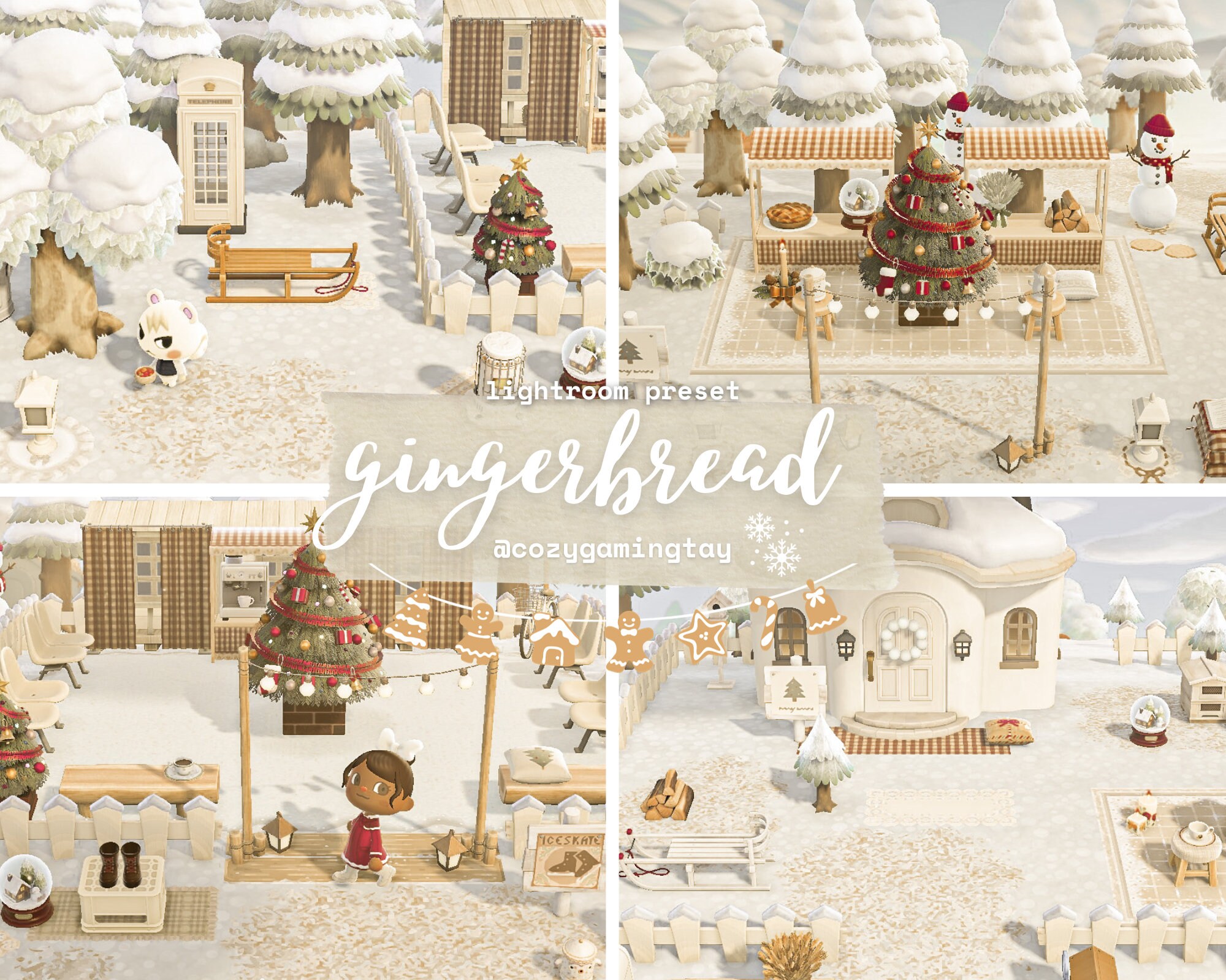 ACNH lightroom preset: Gingerbread by @cozygamingtay | cozy gaming presets