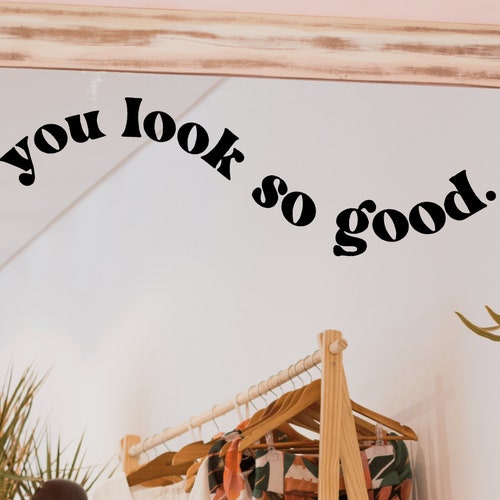 You Look Good Smiley Face Mirror Decal Vinyl Car Mirror Etsy
