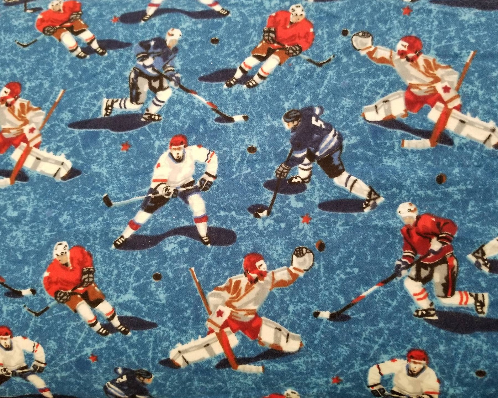 Hockey Print on Flannel Fabric Etsy