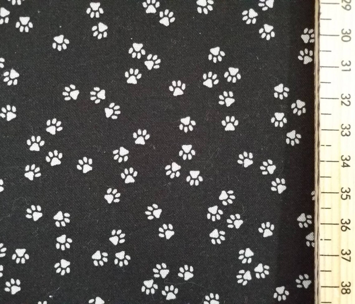 Woven Cotton Cat Paws Printed Fabric Etsy