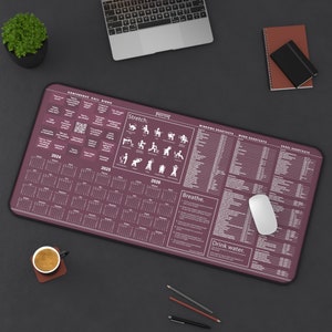 Premium X-Large Desk Mat, Conference Call Bingo, Excel Word Windows Shortcuts, Employee Gift, Desk Accessories, Home Office, Coworker Gift