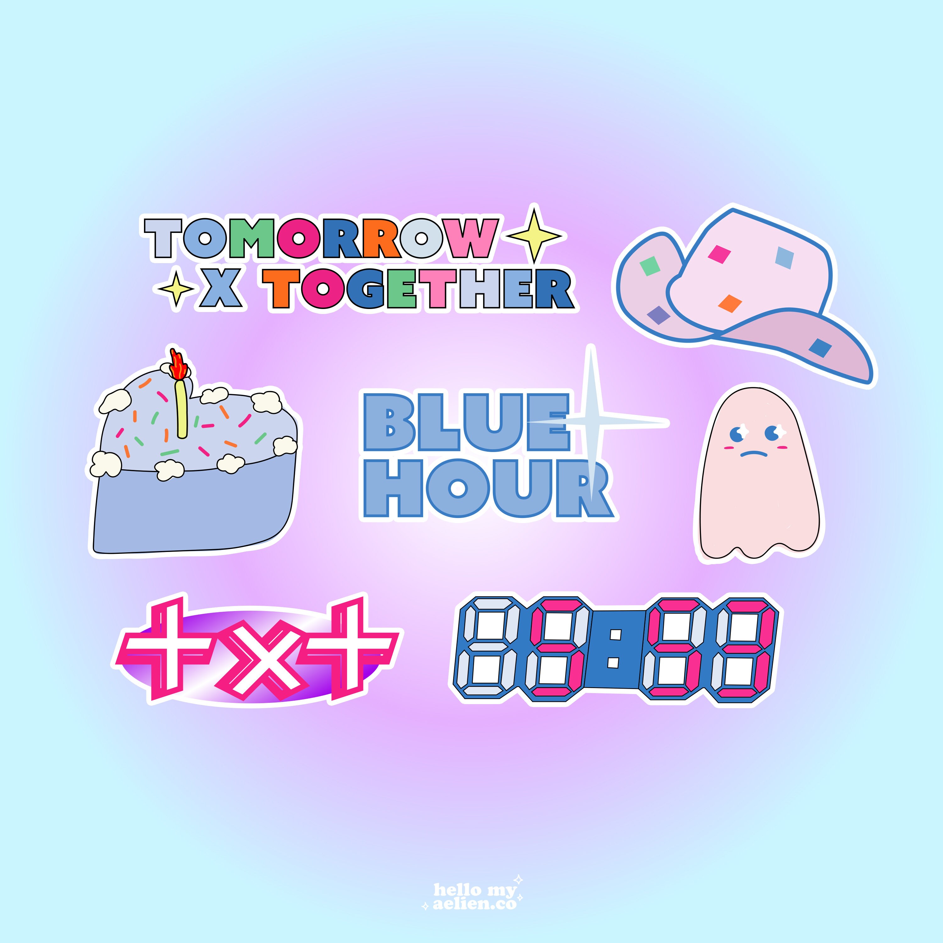 tomorrow x together blue hour sticker pack etsy